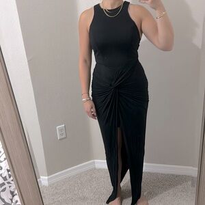 Black high low dress